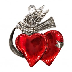 Hearts and bird ornament