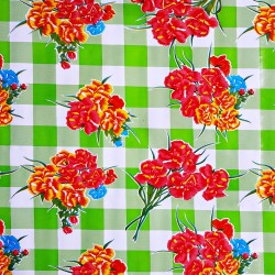 Green Claveles oilcloth