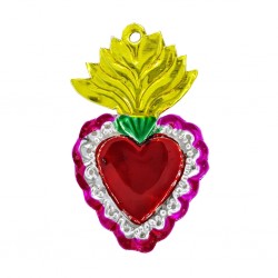 Coeur sacré avec flamme Jaune