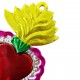 Yellow Tin flaming sacred heart