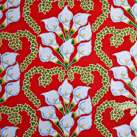 Red Alcatraz Oilcloth