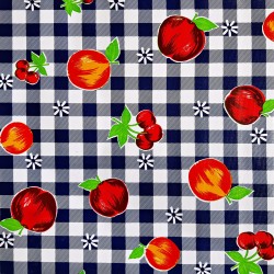 Navy Frutal Oilcloth