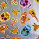 Silver Calaveras oilcloth