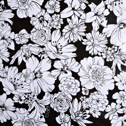 Black Flores oilcloth