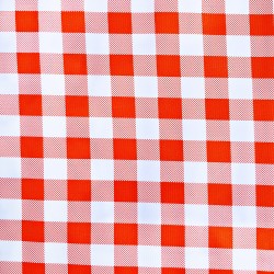 Orange Check oilcloth