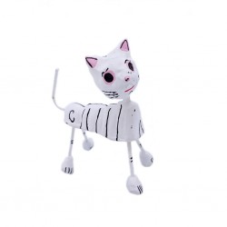 Figurilla de gato calavera Blanco