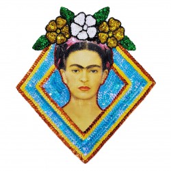 Blue Frida diamond sequin patch