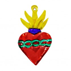 Yellow Sacred heart with crown of thorns