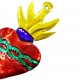 Yellow Sacred heart with crown of thorns