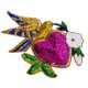 Bird Sacred heart Sequin patch