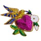 Patch sequins Coeur oiseau