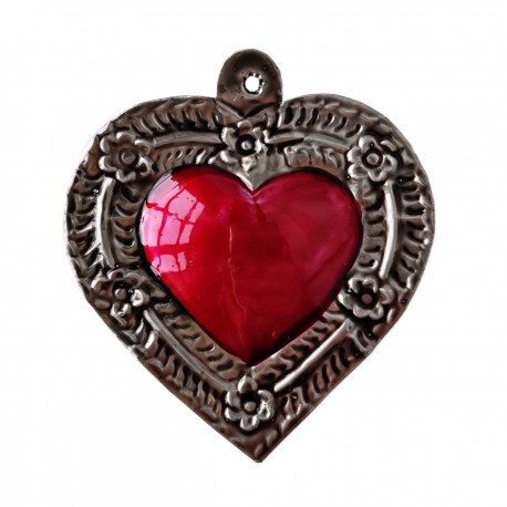 Coeur sacré fleuri Violet