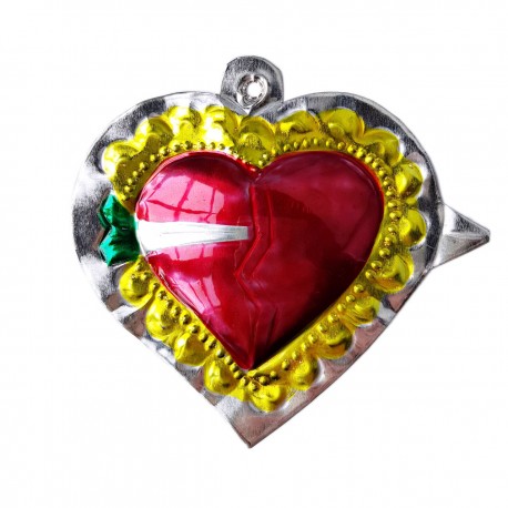 Yellow Sacred heart with arrow