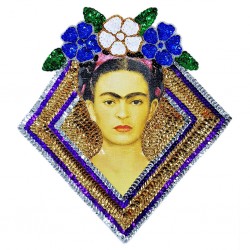 Golden Frida diamond sequin patch