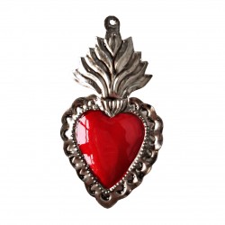 Coeur sacré avec flamme Vert