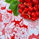 Red Flores oilcloth