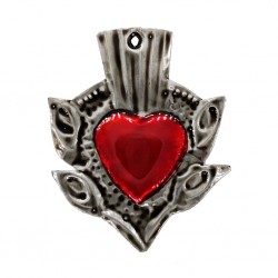 Petit coeur sacré Fleurs Bleu