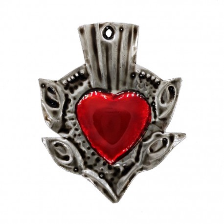 Petit coeur sacré Fleurs Bleu