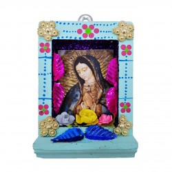 Pequeño nicho Virgen de Guadalupe Turquesa