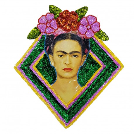 Green Frida diamond sequin patch