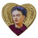 Gold Frida heart sequin patch