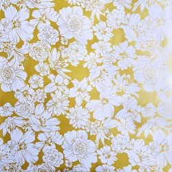 Gold Flores oilcloth