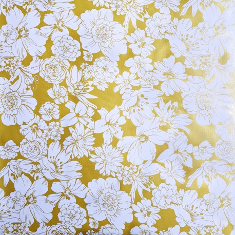 Gold Flores oilcloth