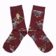 Burgundy Frida Kahlo Socks