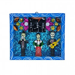 Caja de calaveras Mariachis Azul