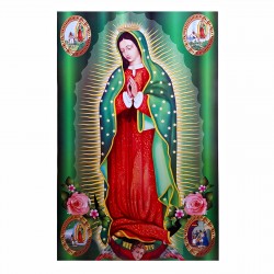 Green Virgin of Guadalupe Poster