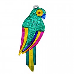Figura de hojalata Loro Verde