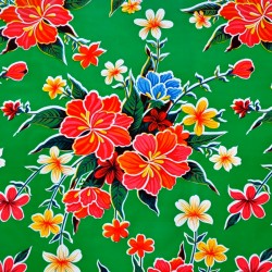 Green Hibisco Oilcloth roll
