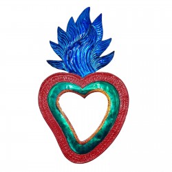 Large Exvoto heart mirror