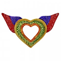 Coeur sacré ailé à miroir