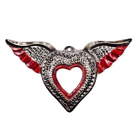 Coeur sacré ailé à miroir