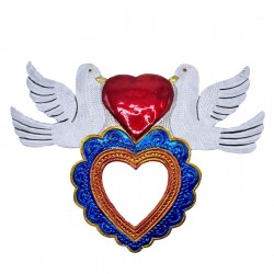 Large Doves heart mirror