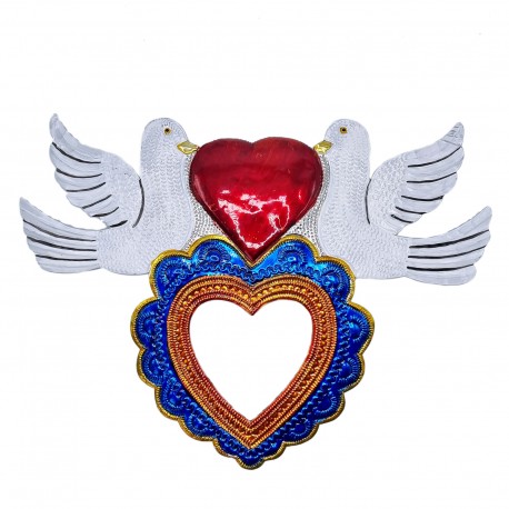 Large Doves heart mirror