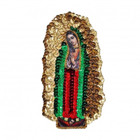 Guadalupe angel sequin patch