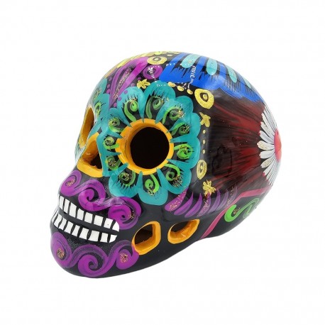 Calavera mexicana colorida