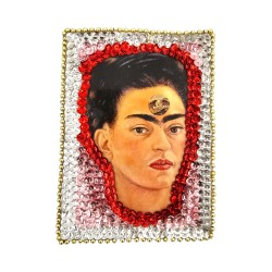 Silver Frida sequin patch
