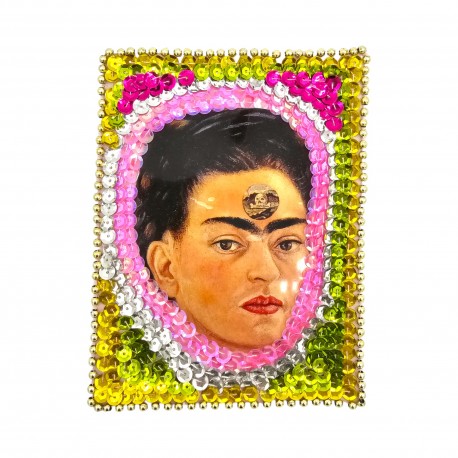 Green Frida sequin patch