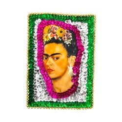 Green Frida Kahlo sequin patch