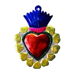 Coeur sacré Halo fleuri Rose