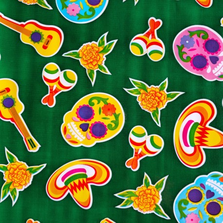 Toile cirée Calaveras Bleu