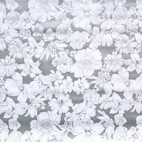 Silver Flores oilcloth