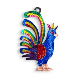 Blue Peacock Tin ornament