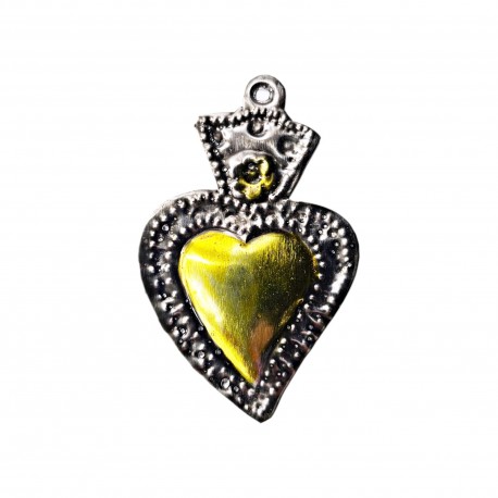 Sagrado corazón con flor Amarillo