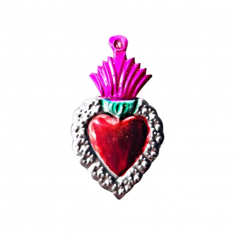 Pink Tin floral sacred heart
