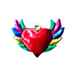 Winged small sacred heart Blue