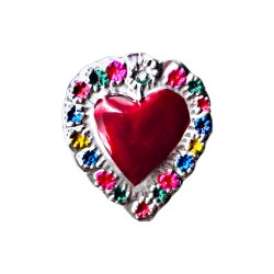 Colored Floral Tin sacred heart
